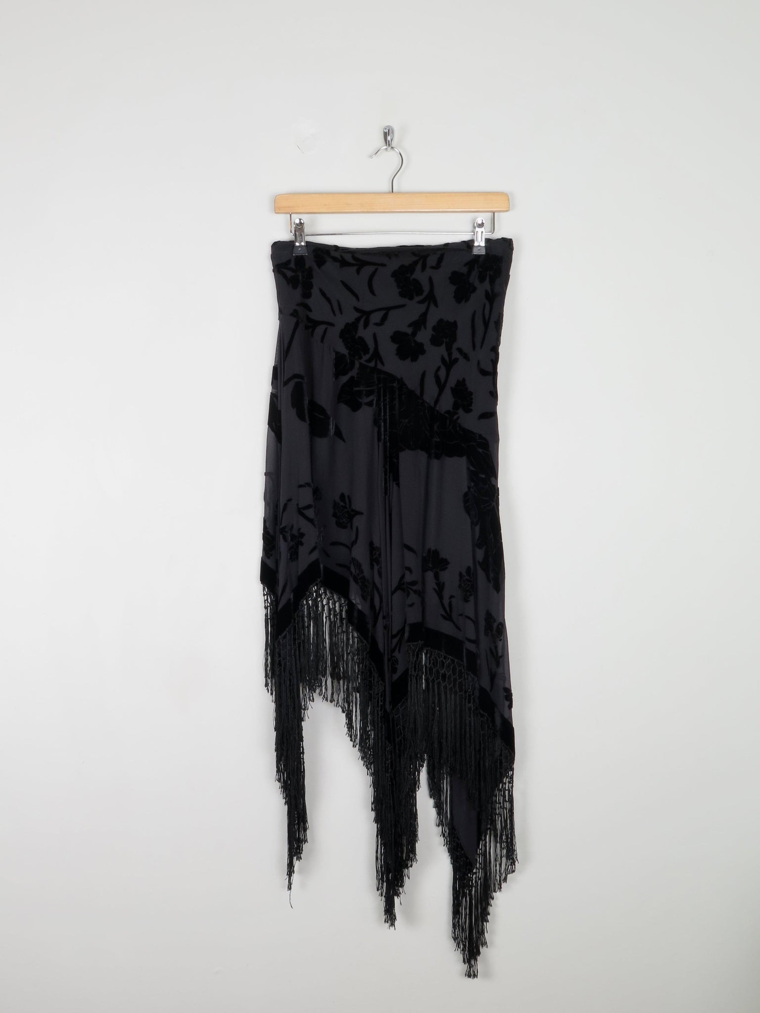 Black Devore Pearse Fionda Skirt S/M - The Harlequin