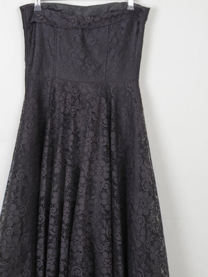 Black Lace Evening Dress Strapless XS 6/8 - The Harlequin