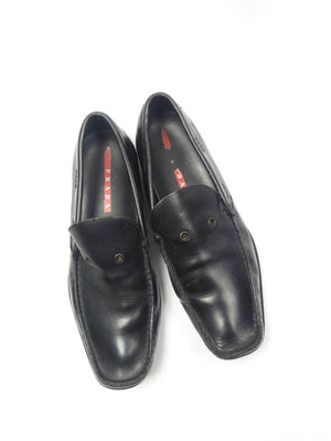 Black Leather Prada Loafers Shoes 9/43 - The Harlequin