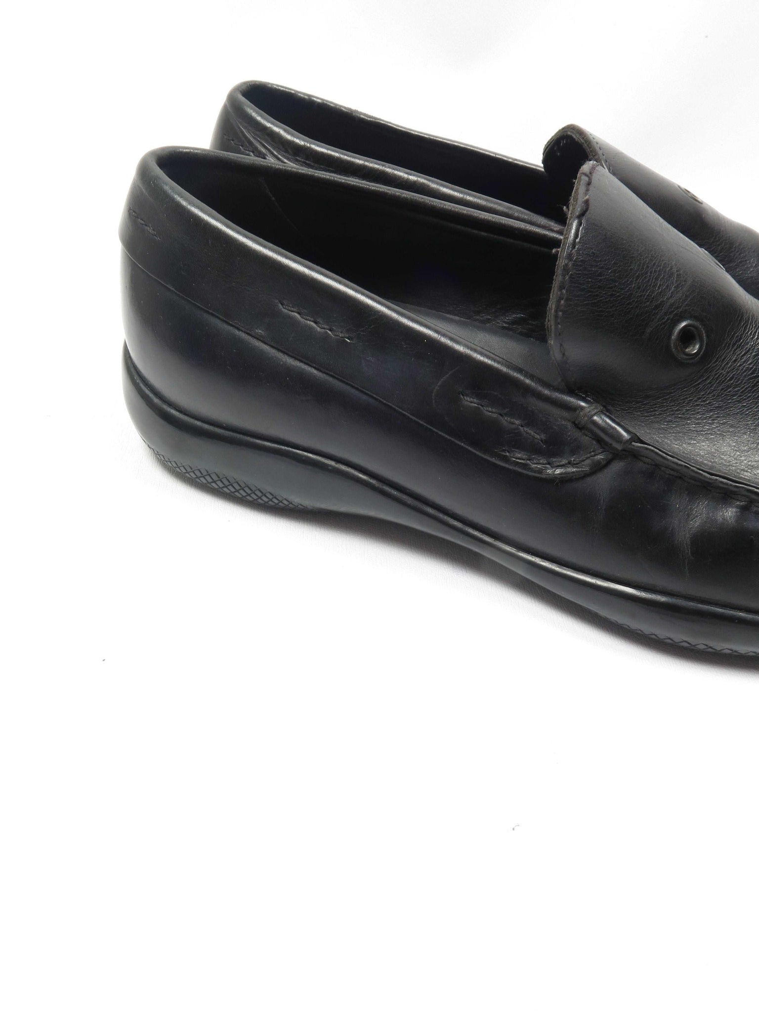 Black Leather Prada Loafers Shoes 9/43 - The Harlequin