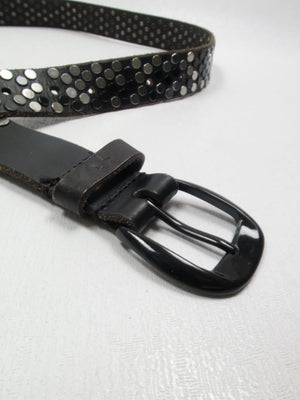 Vintage Black Leather Studded Belt M/L - The Harlequin