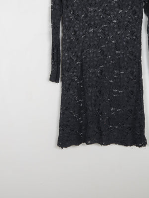 Black Short Lace Vintage Skater Dress S - The Harlequin