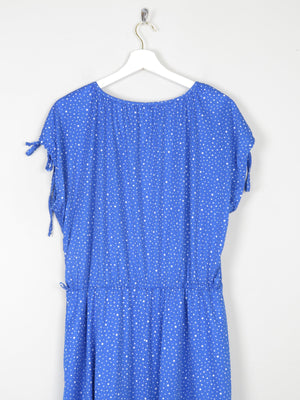 Cobalt Blue Polka Dot Vintage Dress L/XL - The Harlequin