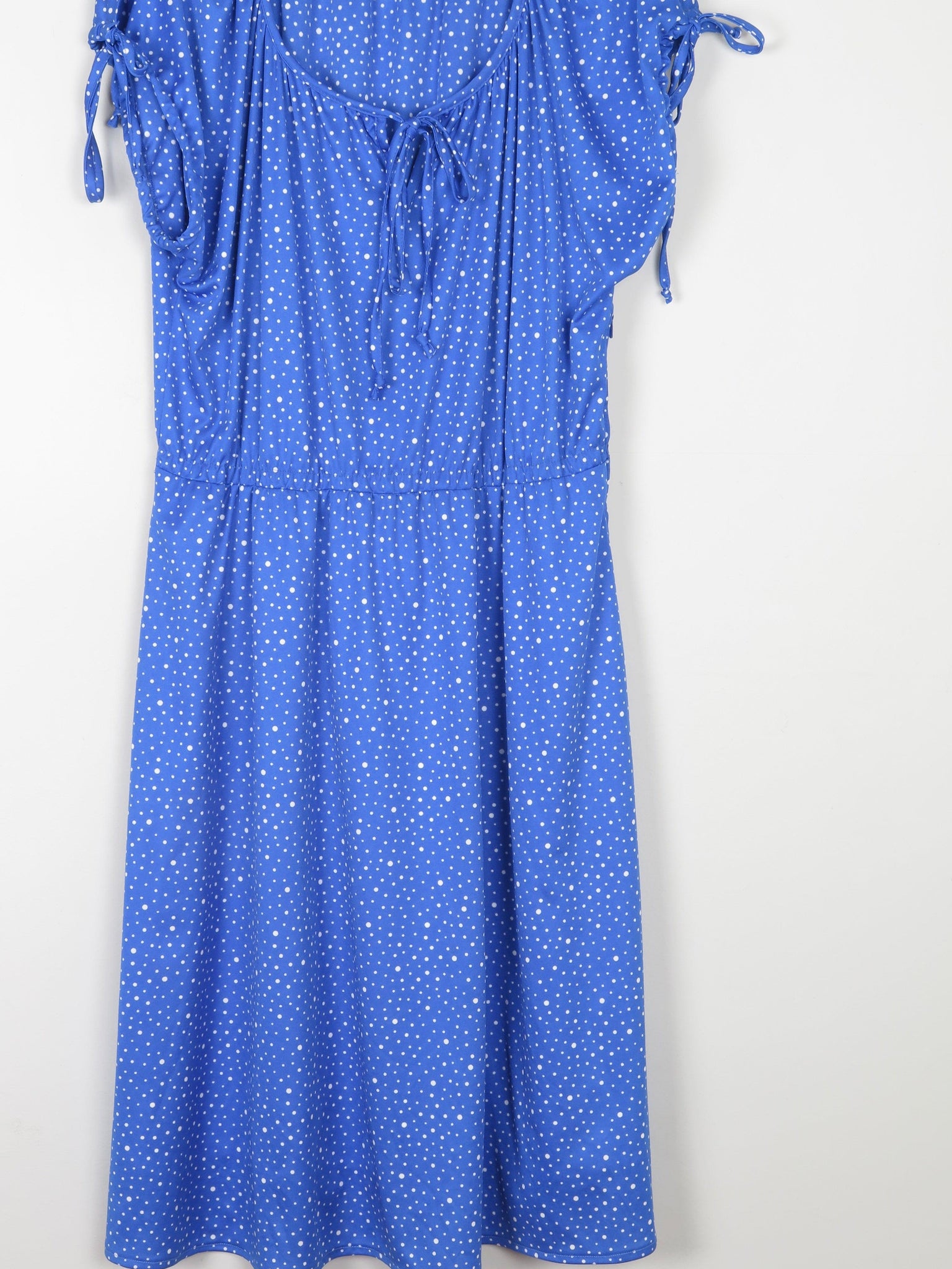 Cobalt Blue Polka Dot Vintage Dress L/XL - The Harlequin