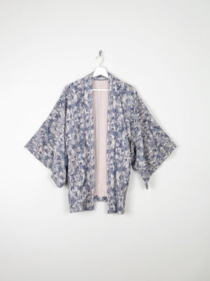 Blue/Green & Grey Printed Vintage Kimono S/M - The Harlequin