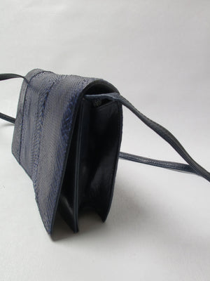 Blue/Navy Snakeskin Vintage Bag - The Harlequin