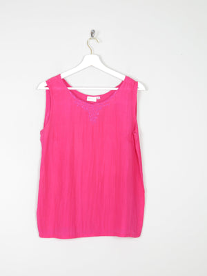 Cerise Pink Silk Vintage Camisole Blouse S/M - The Harlequin