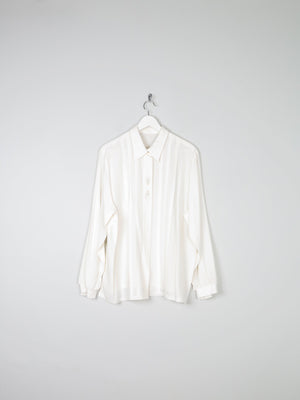 Ivory Vintage Shirt/Blouse With Collar & Rhinestone Detail L/XL - The Harlequin