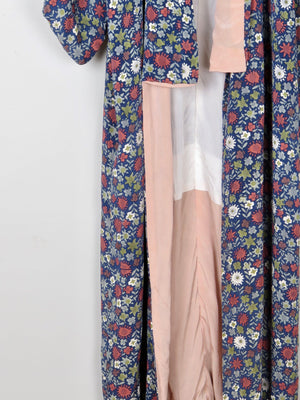 Vintage Full Length Botanical Print Kimono M - The Harlequin