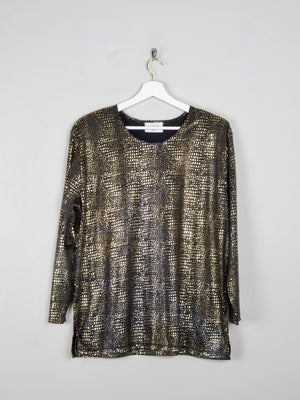 Gold Lame Long Sleeved Top L/XL - The Harlequin