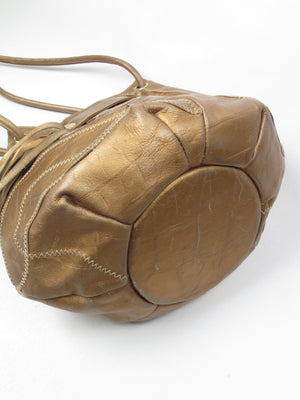 Vintage Leather Bag Bronze Patchwork - The Harlequin