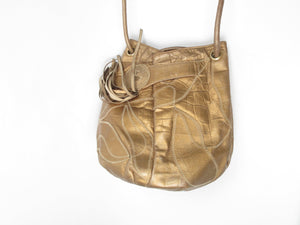 Vintage Leather Bag Bronze Patchwork - The Harlequin