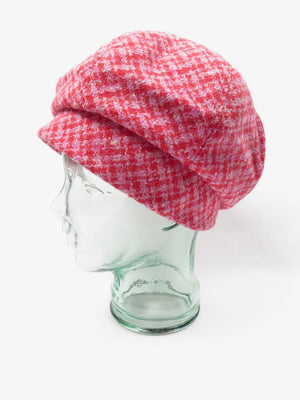 Vintage Pink Tweed Beret Style Hat S - The Harlequin