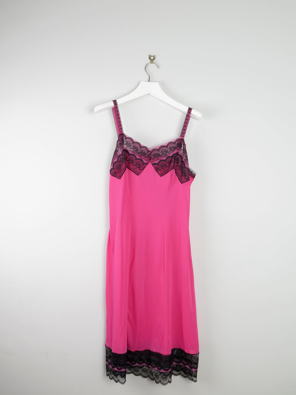 Bright Pink Vintage Slip Dress M - The Harlequin