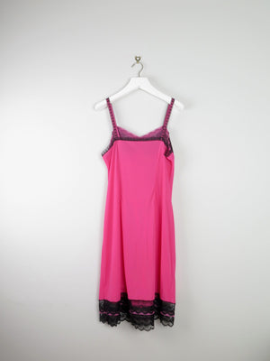 Bright Pink Vintage Slip Dress M - The Harlequin