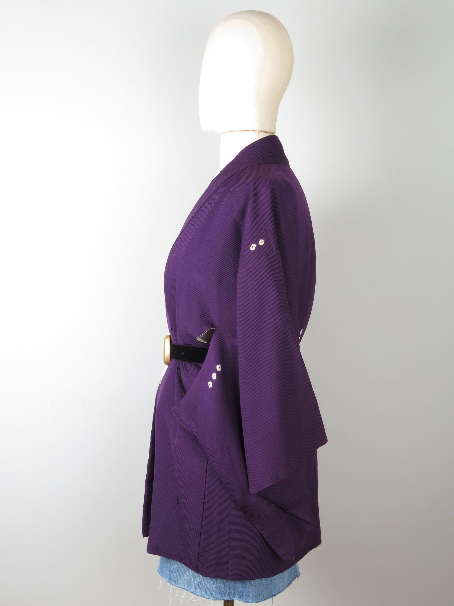 Vintage Plum Silk  Kimono M - The Harlequin