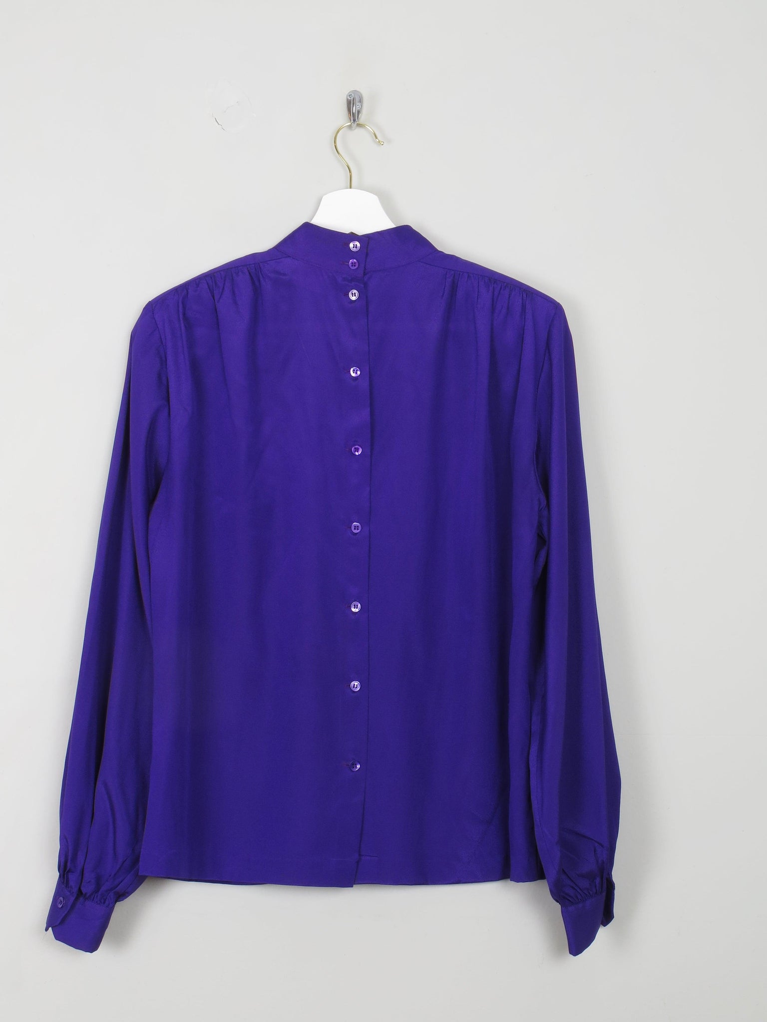 Vintage Purple Liz Claiborne Blouse High Neck S/M - The Harlequin
