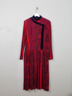 Vintage Red Printed Anastasia Dress 12 - The Harlequin