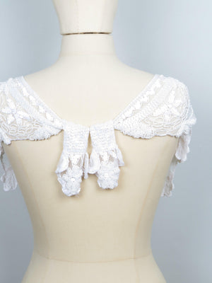 Beaded White Cape/Collar One Size New - The Harlequin