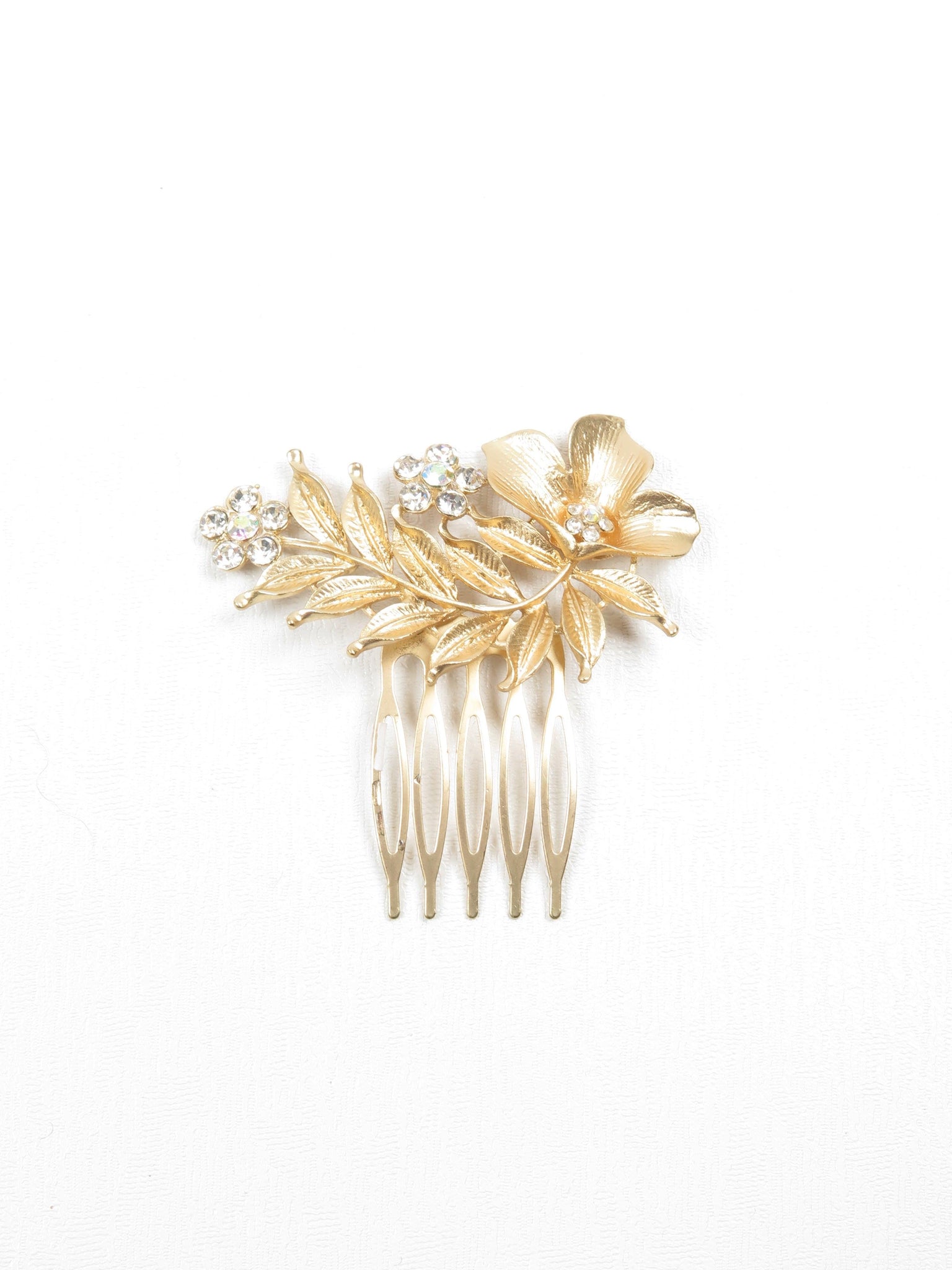 Gold  Floral Small Hair Comb - The Harlequin