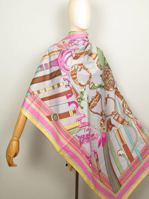Vintage Style Large Printed Scarf New - The Harlequin
