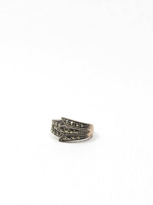 Vintage Style Marcasite Art Deco Ring - The Harlequin