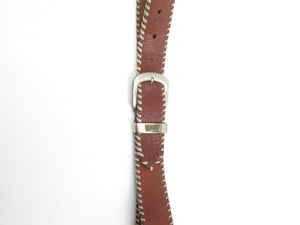 Tan Leather Blanket Stitch Belt With Levis Buckle XS/6/8 - The Harlequin