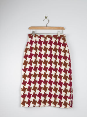 Vintage Tweed Pencil Skirt Green & Wine 28'W 10 - The Harlequin