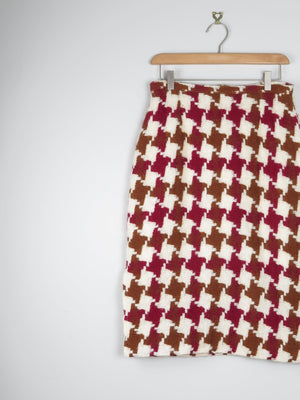 Vintage Tweed Pencil Skirt Green & Wine 28'W 10 - The Harlequin