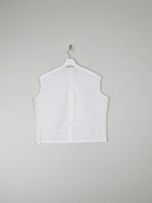 White Cotton 1950s Vintage  Blouse 12/14 - The Harlequin