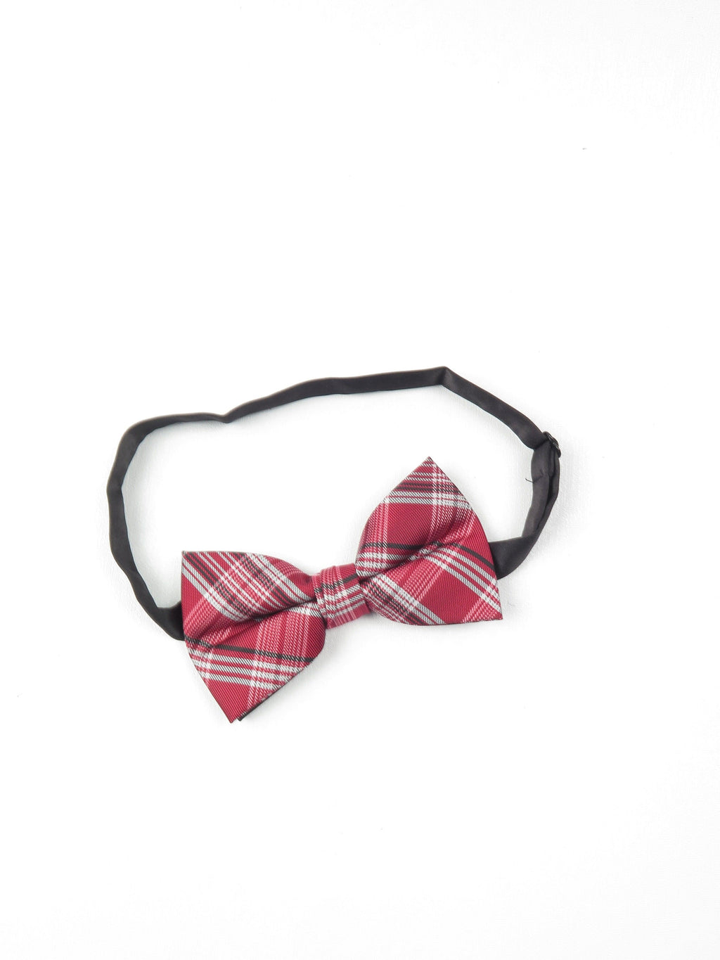 Wine Retro Check Dickie Bow Tie - The Harlequin