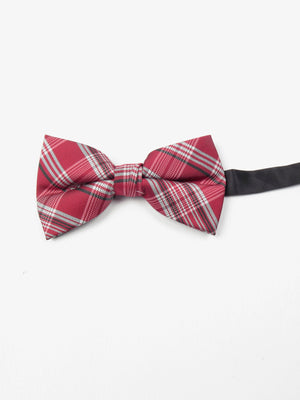 Wine Retro Check Dickie Bow Tie - The Harlequin