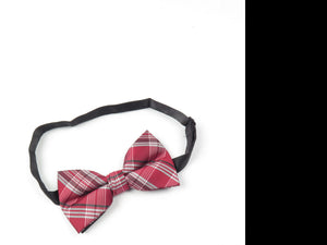 Wine Retro Check Dickie Bow Tie - The Harlequin