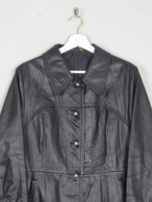 Women's 1970s Vintage Leather Jacket Black M - The Harlequin
