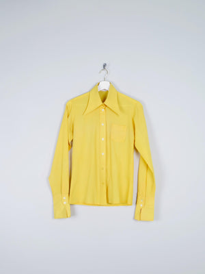 Women’s 1970s Yellow Shirt Blouse XS 6/8 - The Harlequin