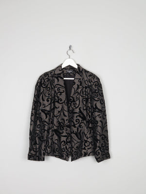 Women’s Babu Paris Grey Flock/Devore Taffeta Vintage Evening Jacket S - The Harlequin