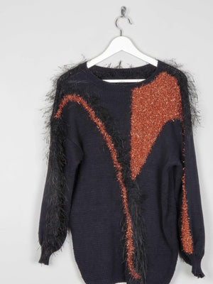 Women’s Black & Rust Vintage Jumper S/M - The Harlequin