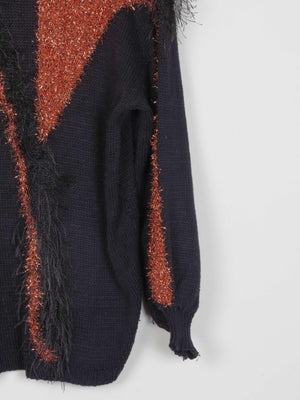 Women’s Black & Rust Vintage Jumper S/M - The Harlequin