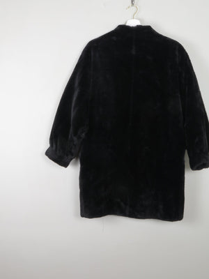 Women's Black Faux Fur Vintage Short Coat S - The Harlequin