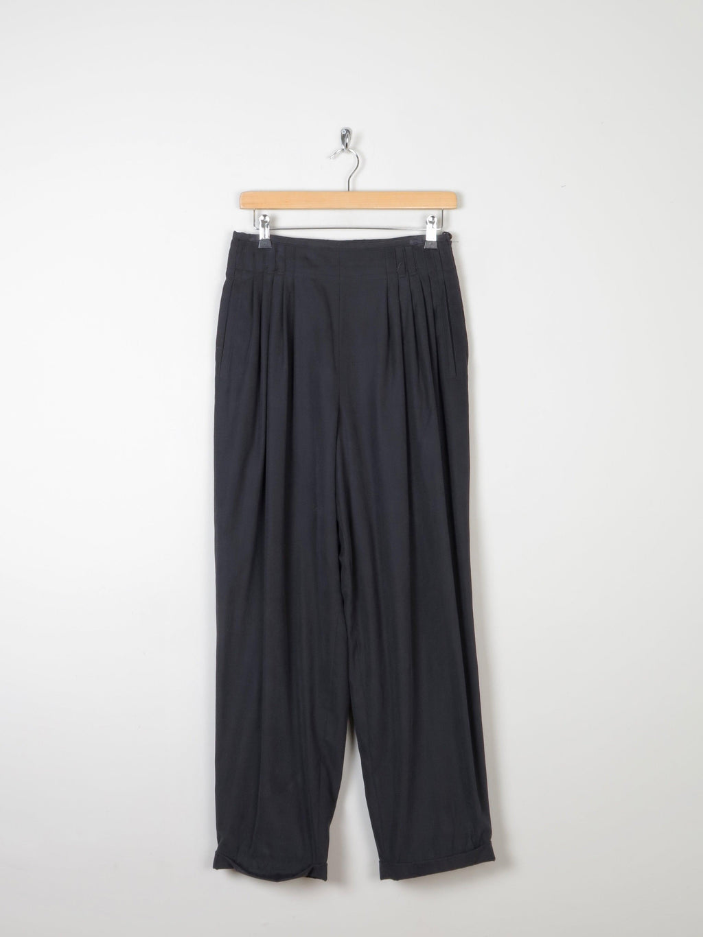 Women's  Black Baggy High Waisted Trousers 'Jobis' 28" 8/10 - The Harlequin