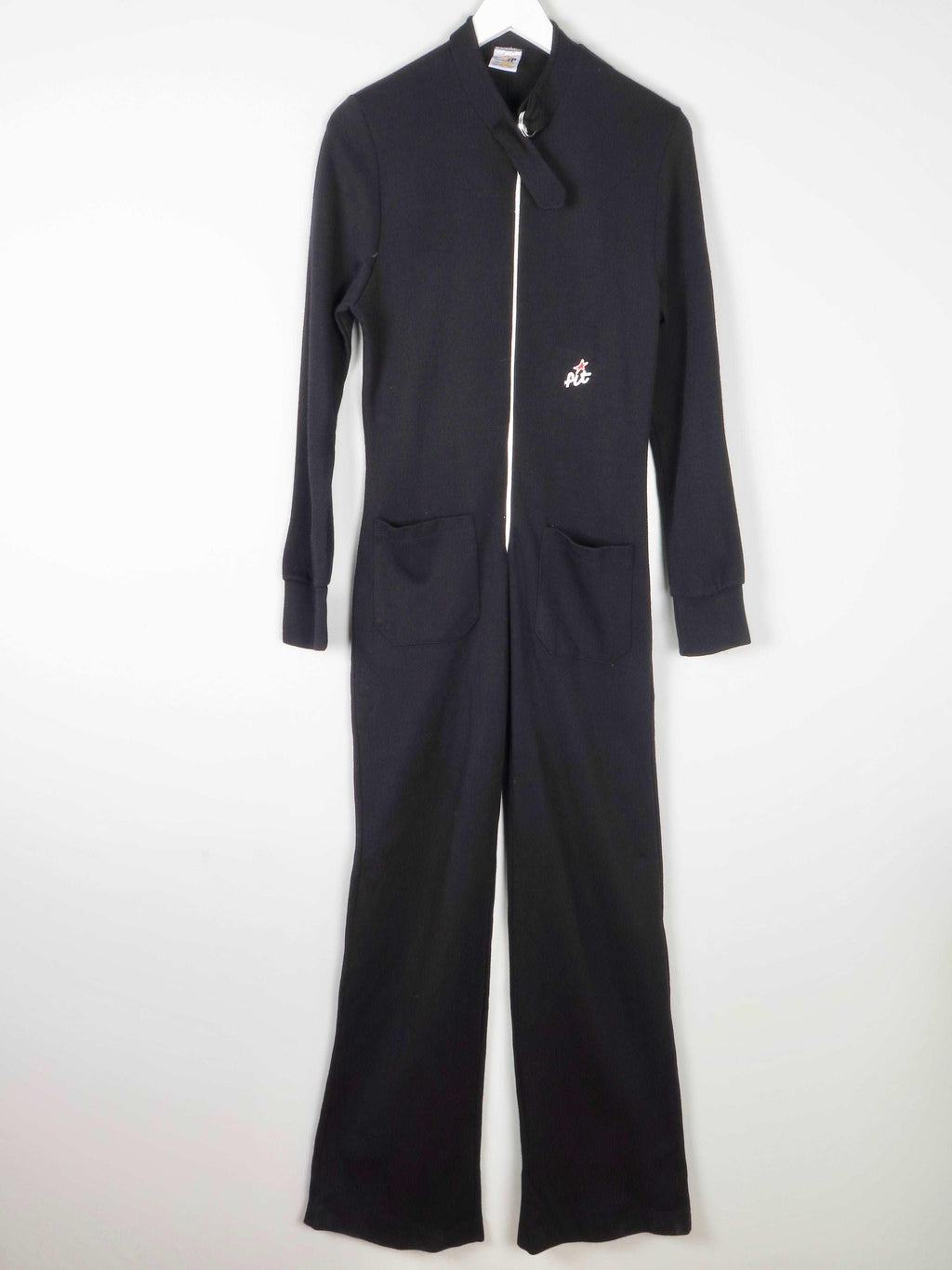 Women’s Black Jersey Jumpsuit 1970s S - The Harlequin