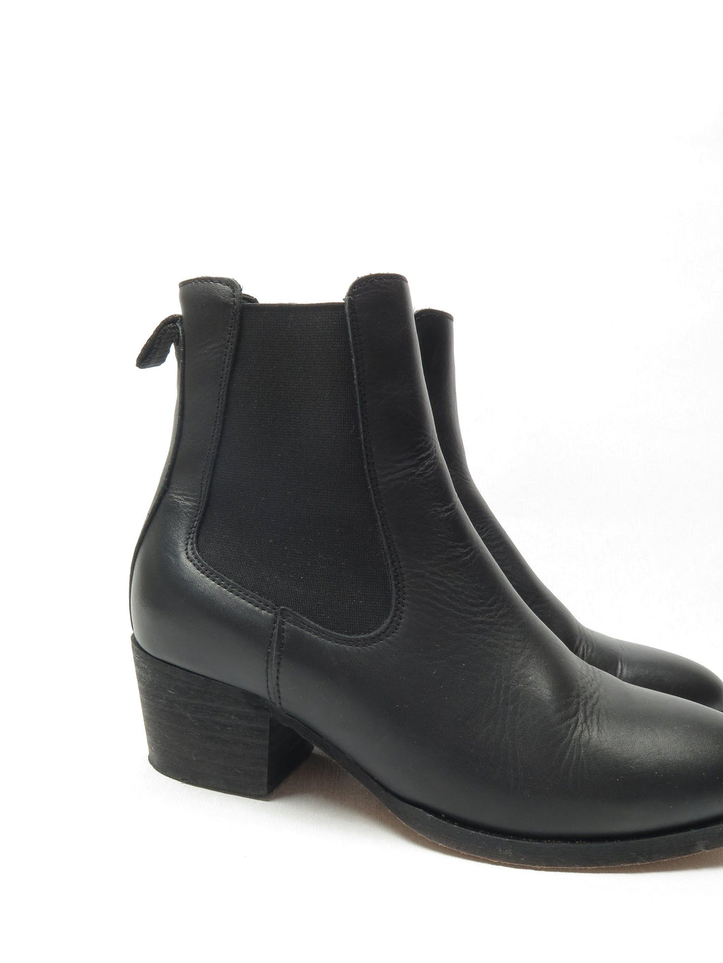 Black Leather Clarks Chelsea Boots 4/37 - The Harlequin