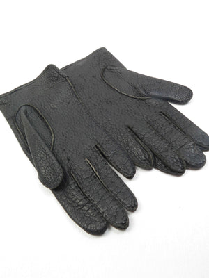 Women’s Black Leather Gloves 7.5 - The Harlequin