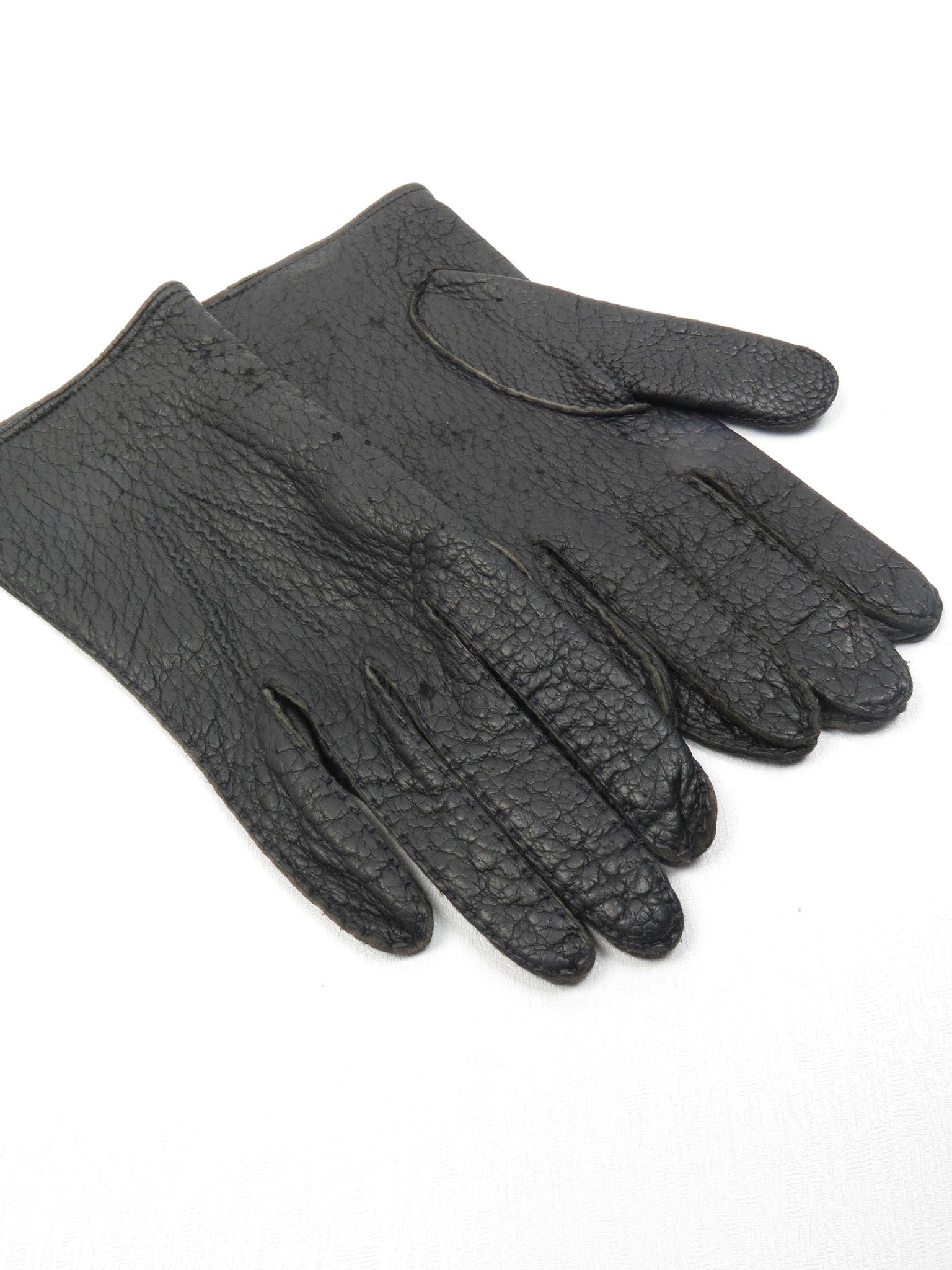 Women’s Black Leather Gloves 7.5 - The Harlequin