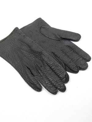 Women’s Black Leather Gloves 7.5 - The Harlequin