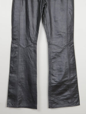 Women's Black Leather Levi’s Trousers 28"/32L - The Harlequin