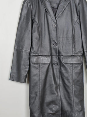 Women's Black Leather Short Coat M - The Harlequin