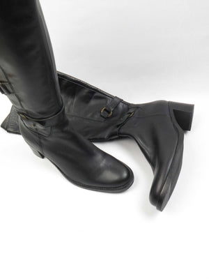 Black Leather Tommy Hilfiger Boots 7 UK 40 Eu - The Harlequin