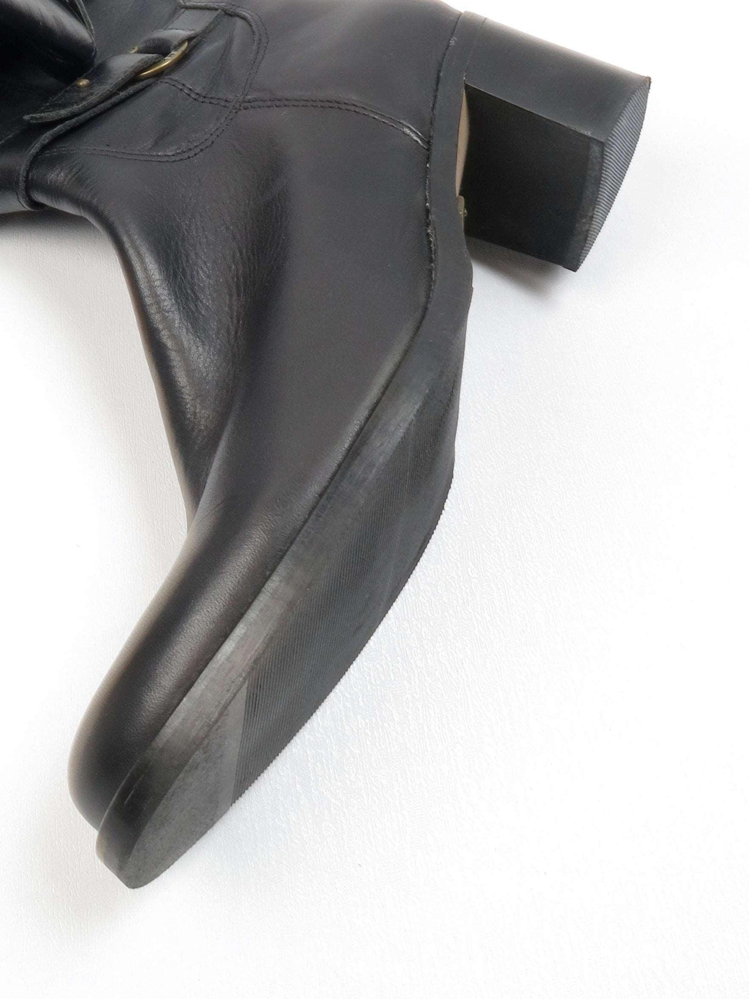 Black Leather Tommy Hilfiger Boots 7 UK 40 Eu - The Harlequin