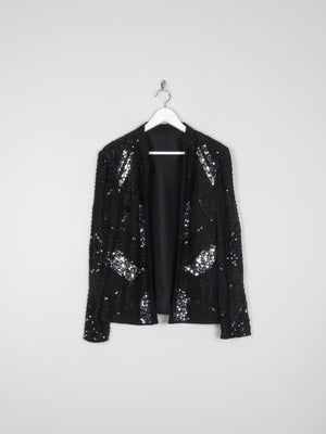 Women’s Black Sequin Vintage Evening Jacket S/M - The Harlequin